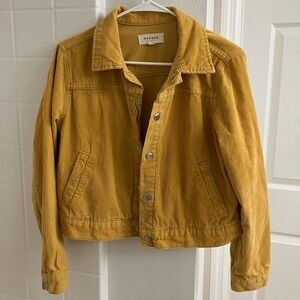 PacSun Women’s Cropped Corduroy Jacket Mustard Yellow Medium